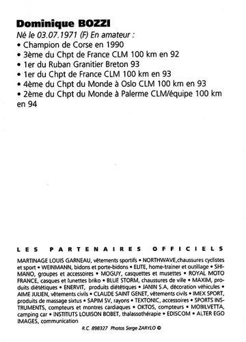 1997 Casino-AG2R C'est votre équipe #NNO Dominique Bozzi Back